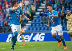 Domínguez y Giménez, en un partido con Cruz Azul