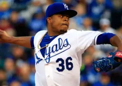 Volquez realiza un lanzamiento