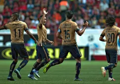 Pumas festeja gol en la frontera