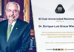 Los Pumas deseando éxito a su nuevo Rector, Enrique Graue Wiechers