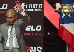 Miguel Cotto en la conferencia de presentación contra el Canelo 