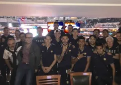 Los jugadores de Pumas en el Staples Center