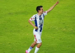 Hirving Lozano celebrando una anotación con Pachuca