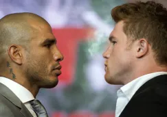 Miguel Cotto y Canelo se encaran en presentación de pelea