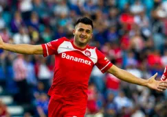 Enrique Triverio celebra un gol del Toluca