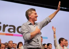 Mauricio Macri festeja al ser electo presidente de Argentina