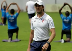 Luis Zubeldía en un entrenamiento con la Universidad de Quito