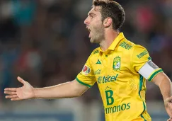 Boselli celebra en un partido con León