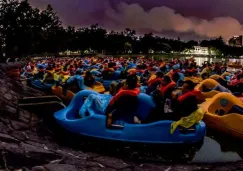 Así se aprecia el cine en el lago de Chapultepec