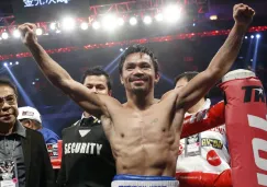 Pacquiao celebra al término de un combate