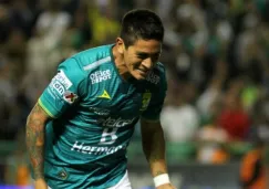 Germán Cano celebra su gol contra Santos