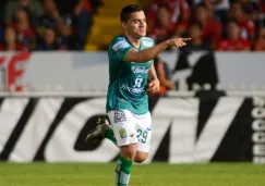 Aldo Rocha en festejo de gol contra Veracruz