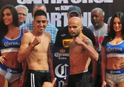 Leo Santa Cruz y Kiko Martínez en el pesaje de la pelea