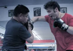 Chávez Jr durante su trabajo de entrenamiento