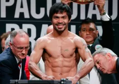 Manny Pacquiao durante el pesaje previo a la pelea