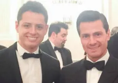 Chicharito y EPN, en el Palacio de Bellevue