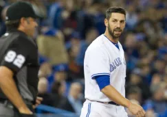 Chris Colabello en juego con los Azulejos de Toronto