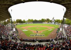 El Fray Nano, durante el partido entre Padres y Astros de la Mexico City Series