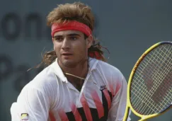 Andre Agassi durante un partido de Tenis