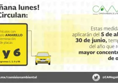 Automóviles que no circularán este lunes