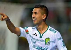 Elías Hernández celebra un gol con León