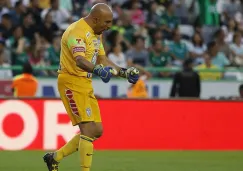 El Conejo, celebrando el gol de su equipo contra León