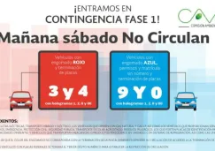 No circulan autos con engomado rojo y azul