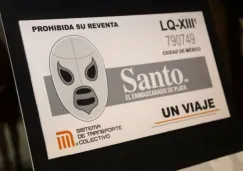 Boleto de metro con la máscara del Santo