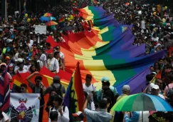 Marcha gay, en el Ángel de la Independencia