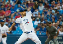 Marco Estrada lanzando en un partido de Toronto