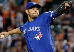 Marco Estrada, durante un juego con los Azulejos de Toronto