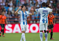 Jugadores de Pachuca celebran en el Hidalgo