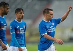 Chaco Giménez en un partido de Cruz Azul