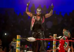 Rey Mysterio en su presentación en Hotel Hard Rock