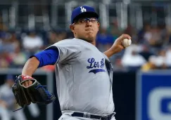 Julio Urías en un partido de los Dodgers