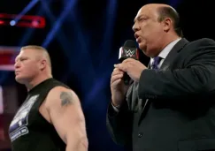 Paul Heyman y Brock Lesnar en el ring de Raw