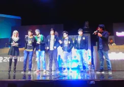 El equipo de Lyon Gaming, en el escenario principal de Games Celebration