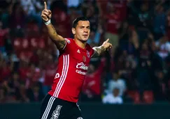 Caraglio festeja gol frente a Chiapas