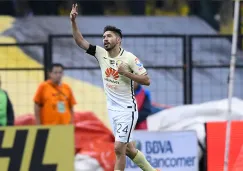 Oribe Peralta festeja su anotación contra Necaxa