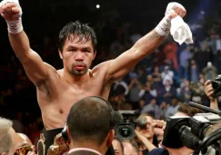 Pacquiao festeja la victoria frente a Broner 