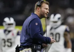 Sean McVay durante un partido de los Rams