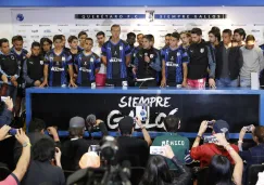 Jugadores de Querétaro durante una conferencia de prensa