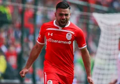 Pedro Canelo festeja un gol con Toluca