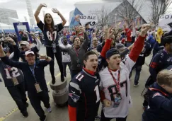 Seguidores de los Pats en las inmediaciones del Mercedes-Benz Stadium