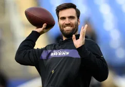 Joe Flacco previo a un partido con Ravens 