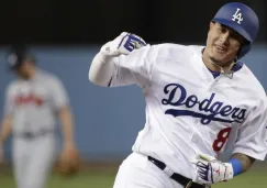 Manny Machado en festejo durante un encuentro con Los Ángeles Dodgers