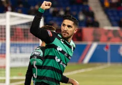 Diego Valdés celebra una anotación frente al New York RB