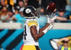 Antonio Brown durante un juego con Pittsburgh Steelers