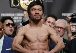 Manny Pacquiao durante una ceremonia de pesaje 