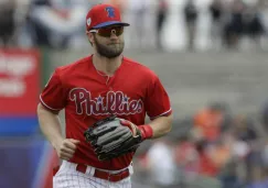 Bryce Harper durante un juego de los Philadelphia Phillies